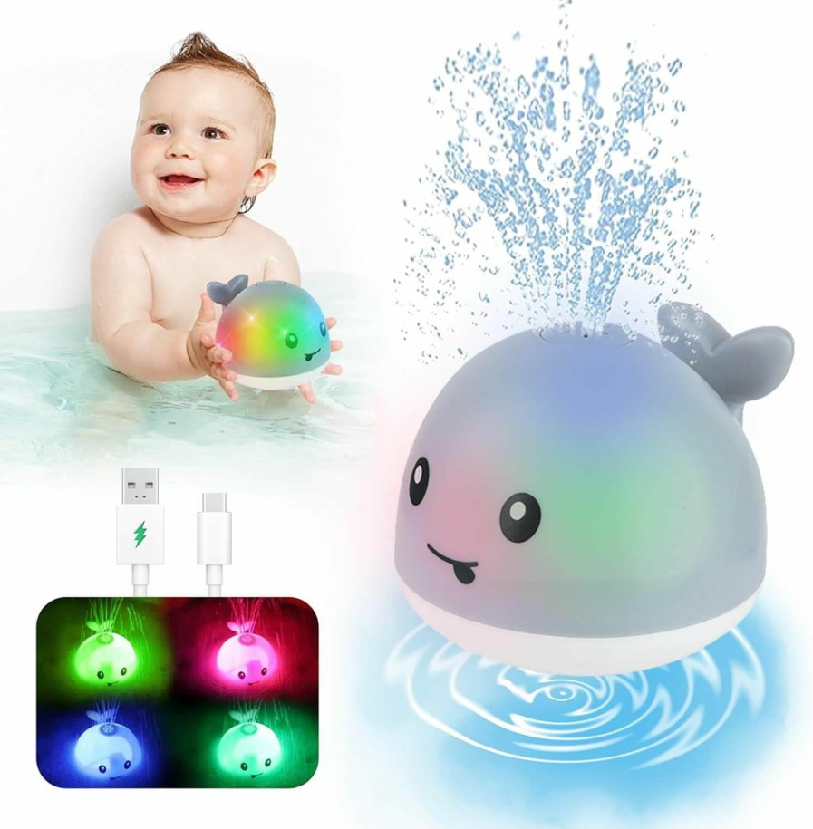 Baby & Toddler PARHILYAR | Toddla Whale Bath Toy Sprinkler - Bath Toys For Toddlers 1-3 - Light Up Water Whale Bath Toy - Bathtub Toys For Infants 6-12 Months Toddlers Age 2-4 Birthday Gift For 1 2 3 4 5 Year Old Boys Girlds