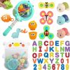 Baby & Toddler LZZAPJ | Lzzapj Baby Bath Toys For Toddlers 1-3, Kid Bathtub Toy With 36 Foam Bath Letter & Number, Fishing Games With Fish Net, Water Pool Toy With Storage Bag, Shower Toy Gift For Boy Girl Infant 1 2 3 4 5 6