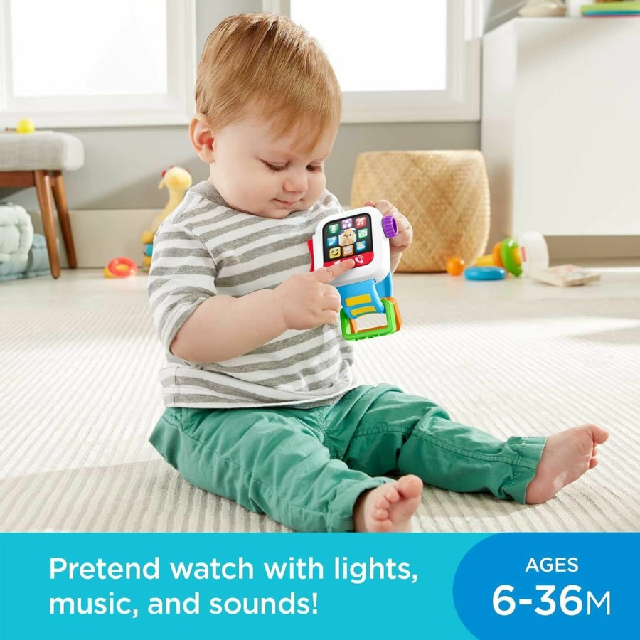 Baby & Toddler Fisher-Price | Fisher-Price Laugh & Learn Baby To Toddler Toy Time To Learn Smartwatch With Lights & Music For Pretend Play Ages 6+ Months