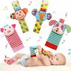 Baby & Toddler SSK | Ssk Soft Baby Wrist Rattle Foot Finder Socks Set,Cotton And Plush Stuffed Infant Toys,Birthday Holiday Birth Present For Newborn Boy Girl 0/3/4/6/7/8/9/12/18 Months Kids Toddler,4 Cute Animals