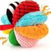 Baby & Toddler teytoy | 8-In-1 Sensory Balls For Infant Toddlers,Rainbow Fabric Baby Toy For Sensory Development,Montessori Toys For Babies 6-12 Months,8 Different Sensory Tactile Textures With Crinkle Rattle Squeakers