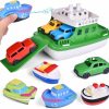 Baby & Toddler FUN LITTLE TOYS | Toy Boat Bath Toys For Toddlers With 4 Mini Car Toys And 4 Bath Boat Squirters, Kids Ferry Boat For Bathtub Bathroom Pool Beach Toys