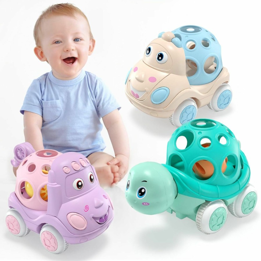 Baby & Toddler WESAYEE | Baby Toy Car, Easter Basket Stuffers For Babies, Easter Gifts For Baby Girl & Boy, Green Toys Cars For Infants 1 2 3 Year Old, Push Cars For Toddler Girls, Rattle Cars For Baby Boys 18 Months