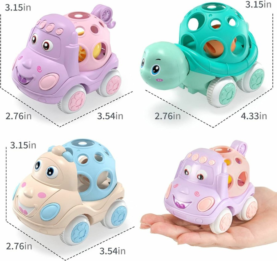 Baby & Toddler WESAYEE | Baby Toy Car, Easter Basket Stuffers For Babies, Easter Gifts For Baby Girl & Boy, Green Toys Cars For Infants 1 2 3 Year Old, Push Cars For Toddler Girls, Rattle Cars For Baby Boys 18 Months