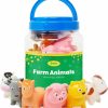 Baby & Toddler Boley | Boley Farm Animals Bath Toys Bucket - Includes 12 Colorful Fun Free Bathtub Toys & Pool Toys For Kids & Toddlers Ages 2 And Up!