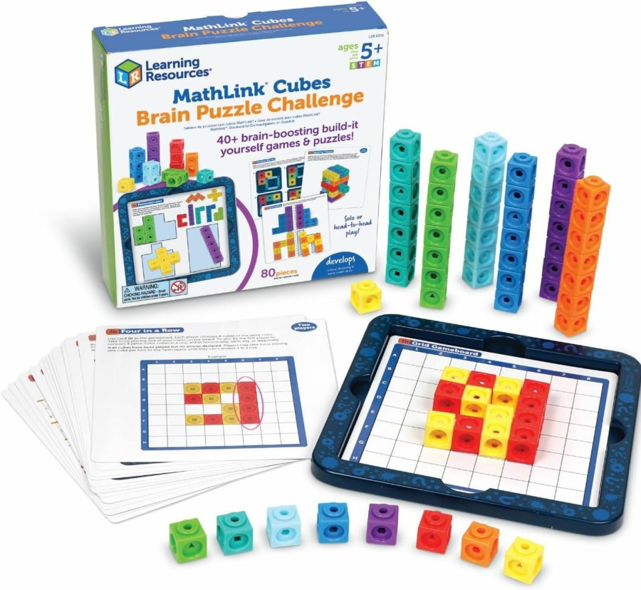 Baby & Toddler Learning Resources | Learning Resources Mathlink Cubes Preschool Math Activity Set - 115 Pieces,Easter Toys, Ages 3+ Stem Activities, Preschool Learning Activities, Homeschool Essentials