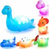 Baby & Toddler VIBOYLAR | Viboylar Bath Toys For Toddlers 1-3: 6 Packs Light-Up Floating Dinosaur Baby Toddler Bath Toys Set For Boys Kids Birthday Easter Christmas - Water Bathtub Shower Pool Bath Toy For Children Preschool