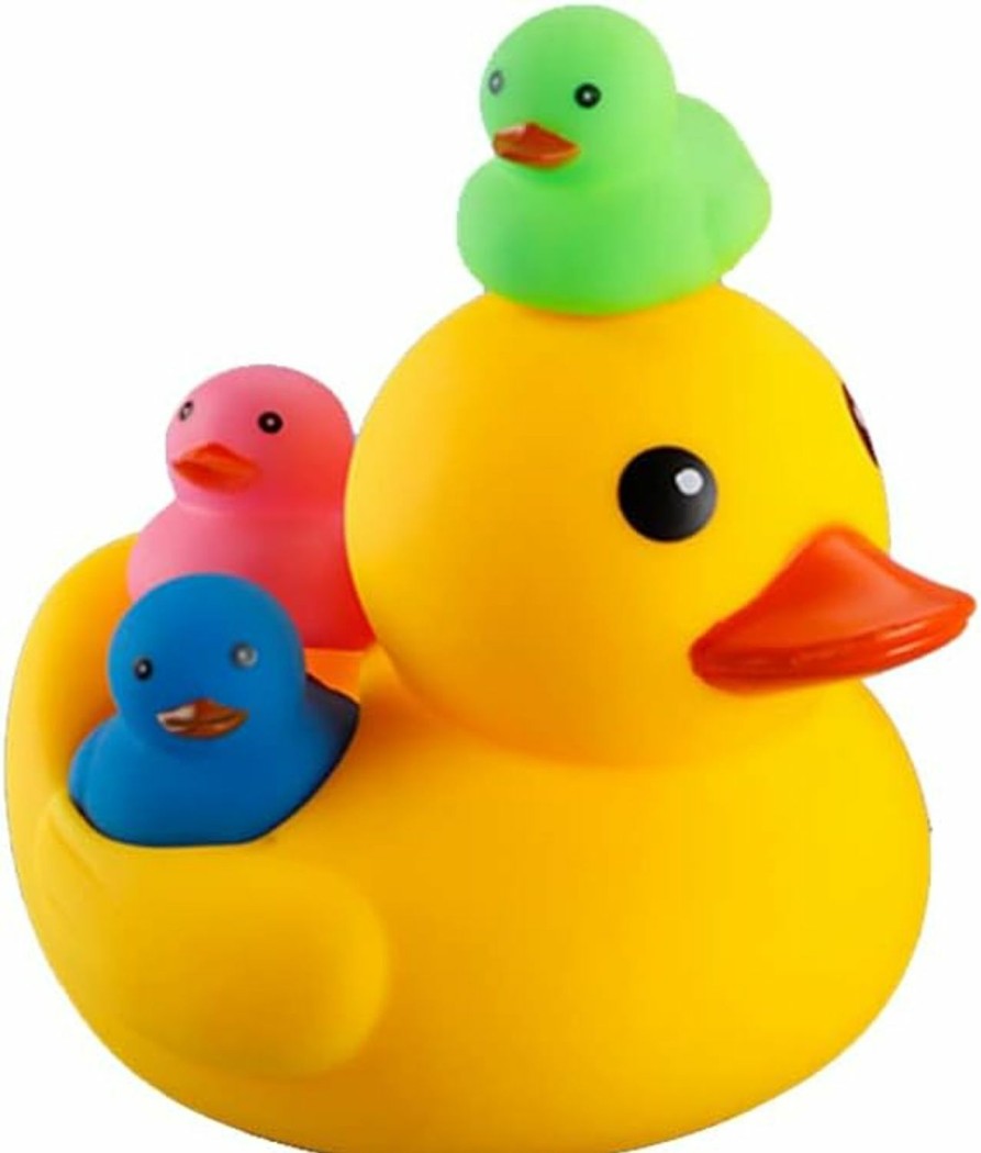 Baby & Toddler AHUA | Bath Duck Toys 5 Pcs Rubber Duck Family Squeak Ducks Baby Shower Toy For Toddlers Boys Girls (Yellow Duck Family)