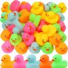 Baby & Toddler EKisemio | 50 Pack Multicolor Mini Rubber Duck Bath Toy Colored Little Ducks