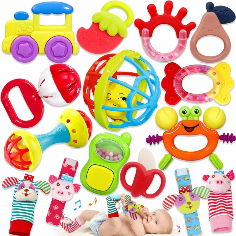 Baby & Toddler VBFRZY | Baby Rattles 0-6 Months: Rattles For Babies 0-6 Months Baby Rattles Toys 0-3-6-12 Months Infant Rattle Toys For Babies 0-6 Months Teething - Newborn Baby Boy Girl Rattles Set Wrist Socks