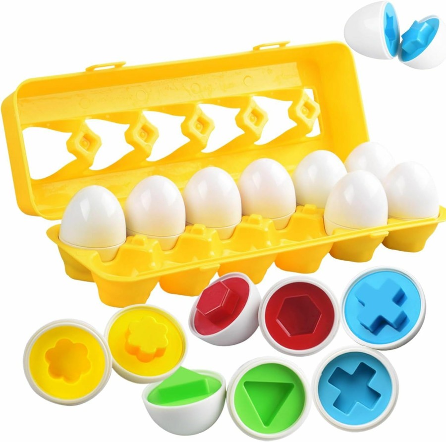 Baby & Toddler CPSYUB | Cpsyub Matching Eggs Toys Color & Shape Recognition Sorter Puzzle, Montessori Toys For Baby Easter Travel Bingo Game, Sensory Early Learning Fine Motor Skills For Year Old Kids