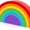 Baby & Toddler TUOWITA | Wooden Rainbow Stacking Toy, Wood Rainbow Stacker Arch Game, Montessori Arch Bridge Rainbow Building Blocks, Colorful Stacking Blocks Puzzles For Kids 2 3 4 5 Years Old, Rainbow Decor Toys