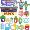 Baby & Toddler Cocurb | Cocurb 30 Pcs High Contrast Baby Toy Gift Set For Infants - Rattles, Teething Toys & Wrist Socks - Suitable For 6-12 Months - Perfect Baby Toys For Boys And Girls