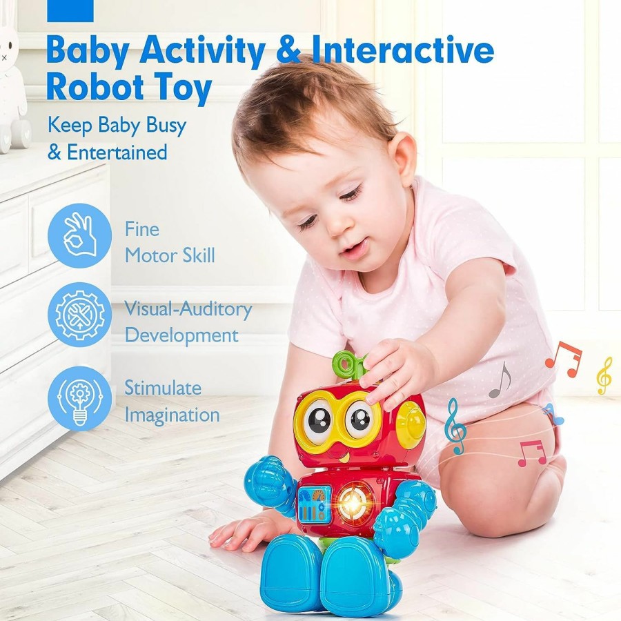 Baby & Toddler hahaland | Hahaland Toys For 1 Year Old Boy Toys Birthday Gfit - Musical Light Up Poseable Activity Robot Baby Toys 12-18 Months - Interactive Motor Skill Toy One Year Old Easter Basket Stuffers