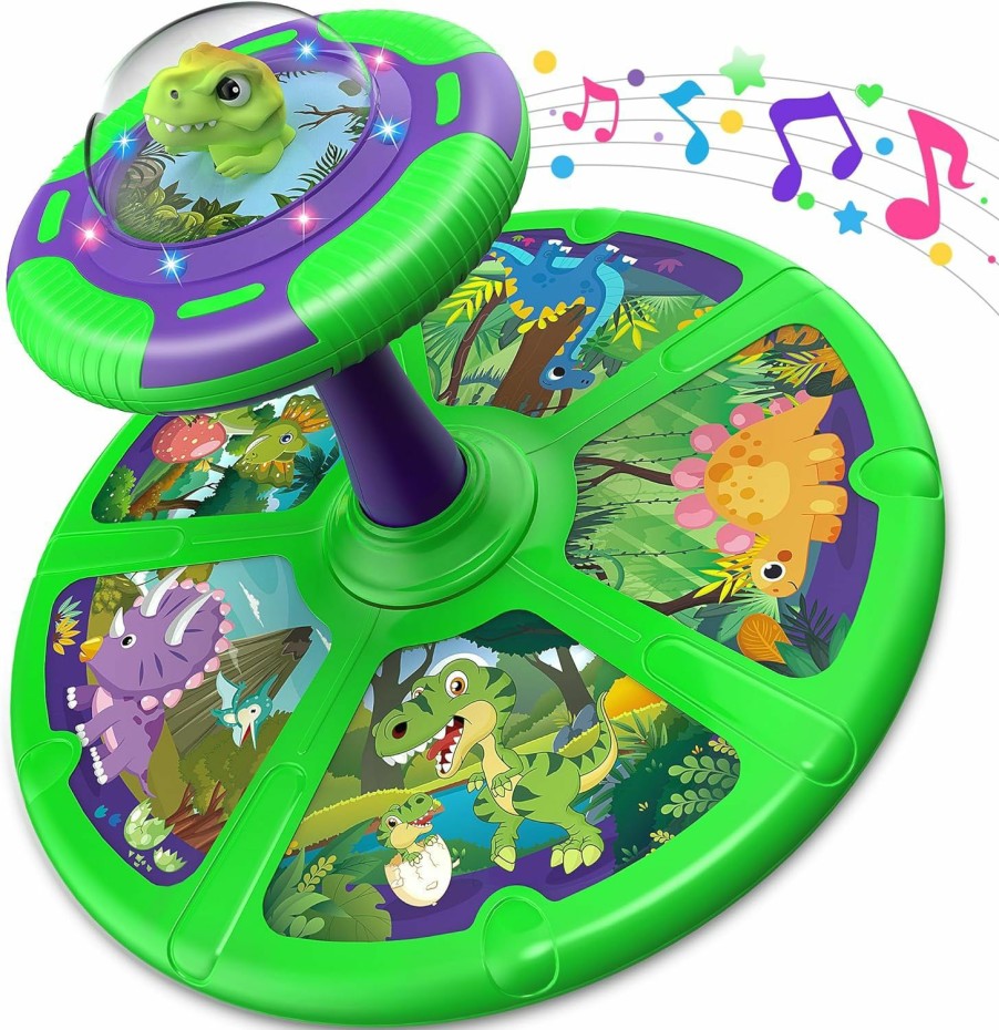 Baby & Toddler Flooyes | Flooyes Dinosaur Sit And Spin, 360 Sit N Spin, Toddler Toy Age 1 2 3 With Led & Music, Birthday Gift For Boy Girl 18 Months +, Toddler