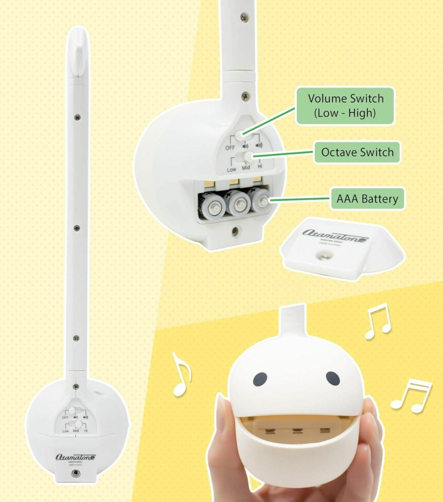 Baby & Toddler Otamatone | Otamatone Japanese Electronic Musical Instrument Portable Music Synthesizer From Japan By Maywa Denki Studio Award Winning, Educational Fun Gift For Children, Teens & Adults - White