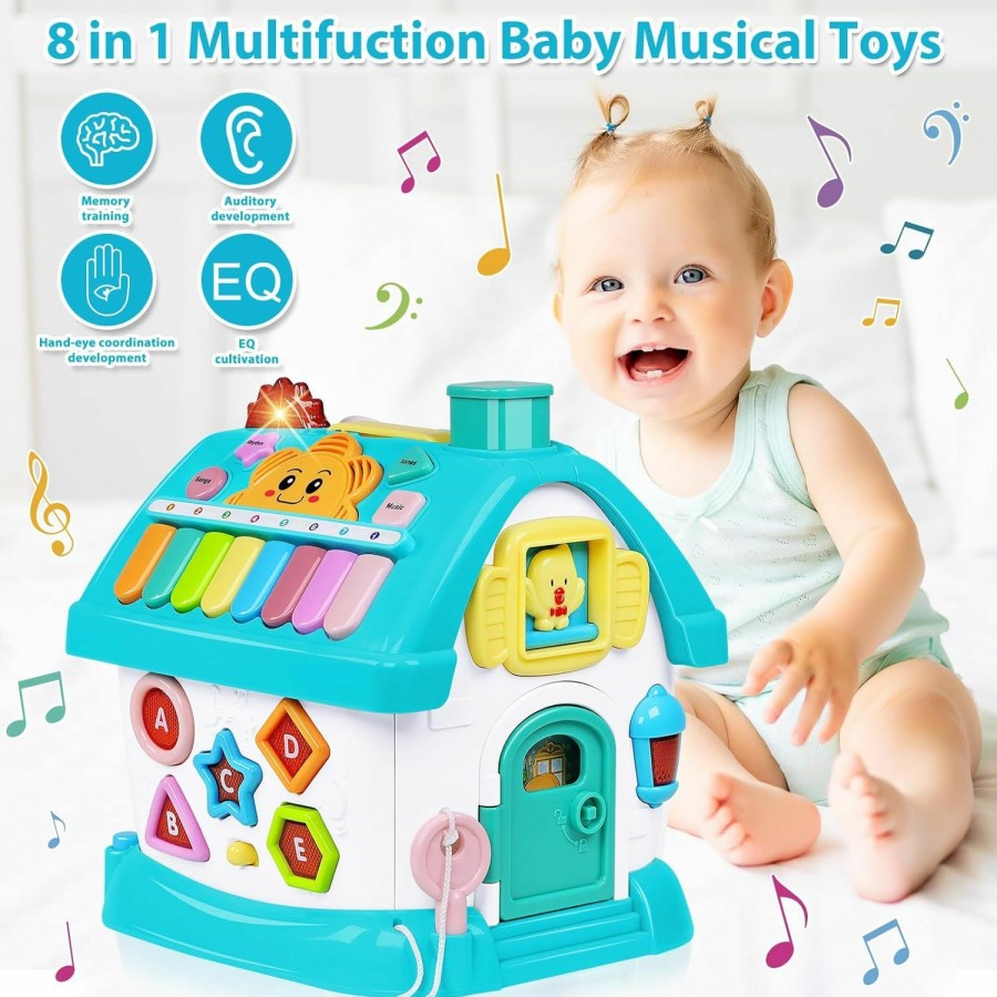 Baby & Toddler Aitbay | Aitbay Toys For 1+ Year Old Boys Girls: 8-In-1 Multi-Functional House Montessori Educational Learning Toys For Toddlers Age 1-3 - Baby Musical Toys For Infant 12 18 Months First Birthday Gifts