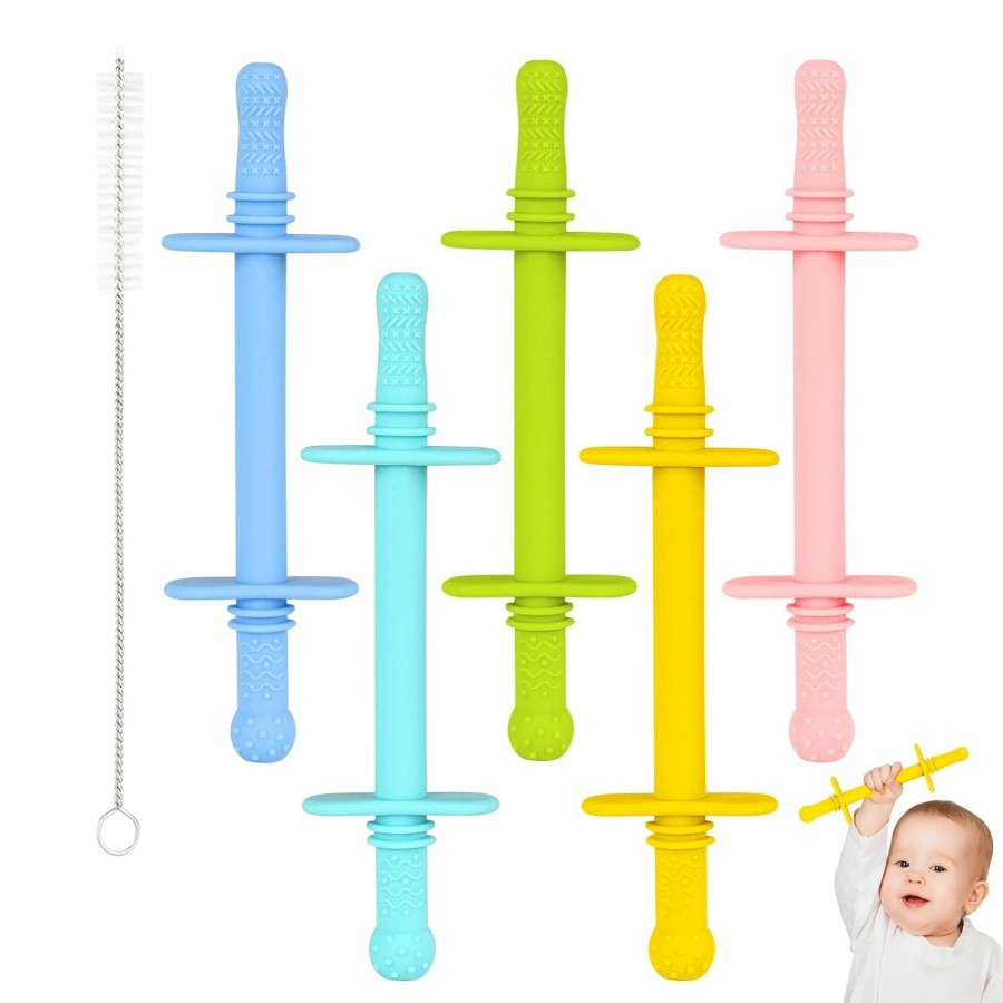 Baby & Toddler Fu | Fu Store Hollow Teether Tube, 6 Pack Chew Straw Toy For Infant Toddlers Silicone Tubes Teething Toys For Babies 3-12 Months Bpa Free/Freezable/Dishwasher And Refrigerator Safe