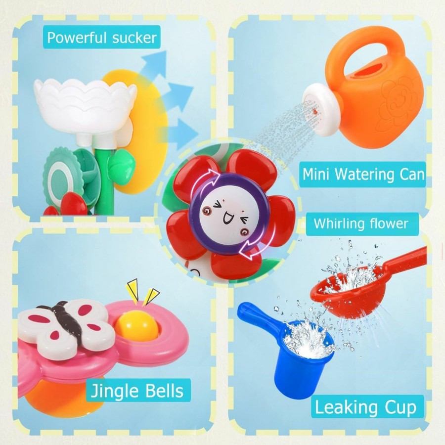 Baby & Toddler GOODLOGO | Girl Bath Toys For Kids 1-3 Bathtub Toys For Toddlers Water Tub Toys For Babies 1 2 3 Year Old Girls Boys Gifts With 1 Mini Sprinkler 2 Toys Cups Gifts Ideal With Color Box