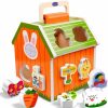 Baby & Toddler Waybla | Waybla Easter Toddlers Montessori Wooden Take-Along Sorting Barn Toys, Early Learning Shape Sorting & Stacking Toys, Easter Toys, Easter Gifts, Easter Basket Stuffers For Toddlers Kids Age 1 2 3