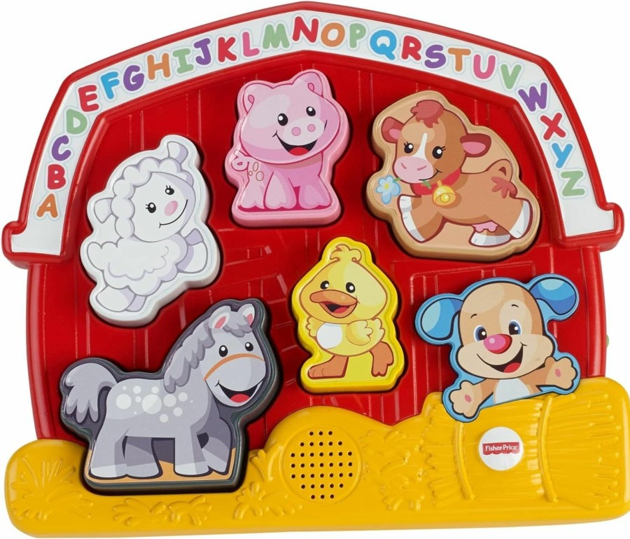 Baby & Toddler Fisher-Price | Fisher-Price Laugh & Learn Toddler Shape Sorting Toy Farm Animal Puzzle With Music & Sounds For Ages 1+ Years