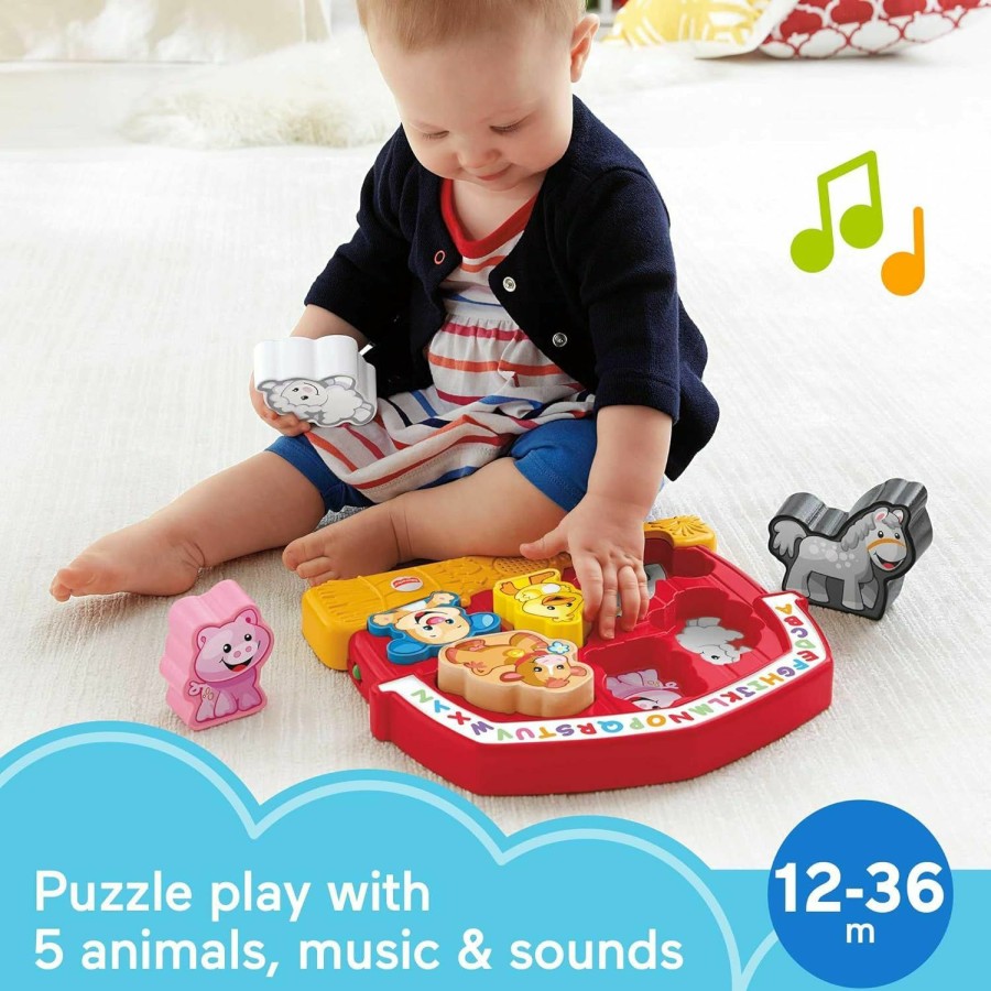 Baby & Toddler Fisher-Price | Fisher-Price Laugh & Learn Toddler Shape Sorting Toy Farm Animal Puzzle With Music & Sounds For Ages 1+ Years