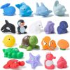 Baby & Toddler XY-WQ | Xy-Wq Mold Free Bath Toys No Hole, For Infants 6-12& Toddlers 1-3, No Hole No Mold Bathtub Toys (Sea Animals, 9 Pcs With Mesh Bag)