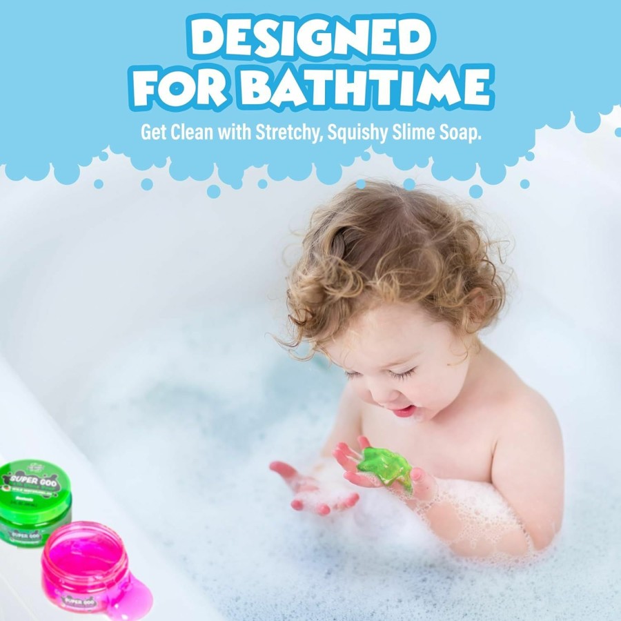 Baby & Toddler Tub Works | Tub Works Super Goo Bath Slime Kids Soap Bath Toy, 6 Pack | Stretchy, Squishy Slime Soap For Kids Bath | Fresh, Fruity Scents | Nontoxic | Sensory Fun Kids & Toddler Bath Toys