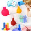 Baby & Toddler Play Friends | Aqualab + Color Tablets Bath Toys For Kids Ages 4-8 - Science Themed Wall Suction Bath Toy Includes Beaker, Flasks, Pipes And Test Tubes And Bath Color Tablets