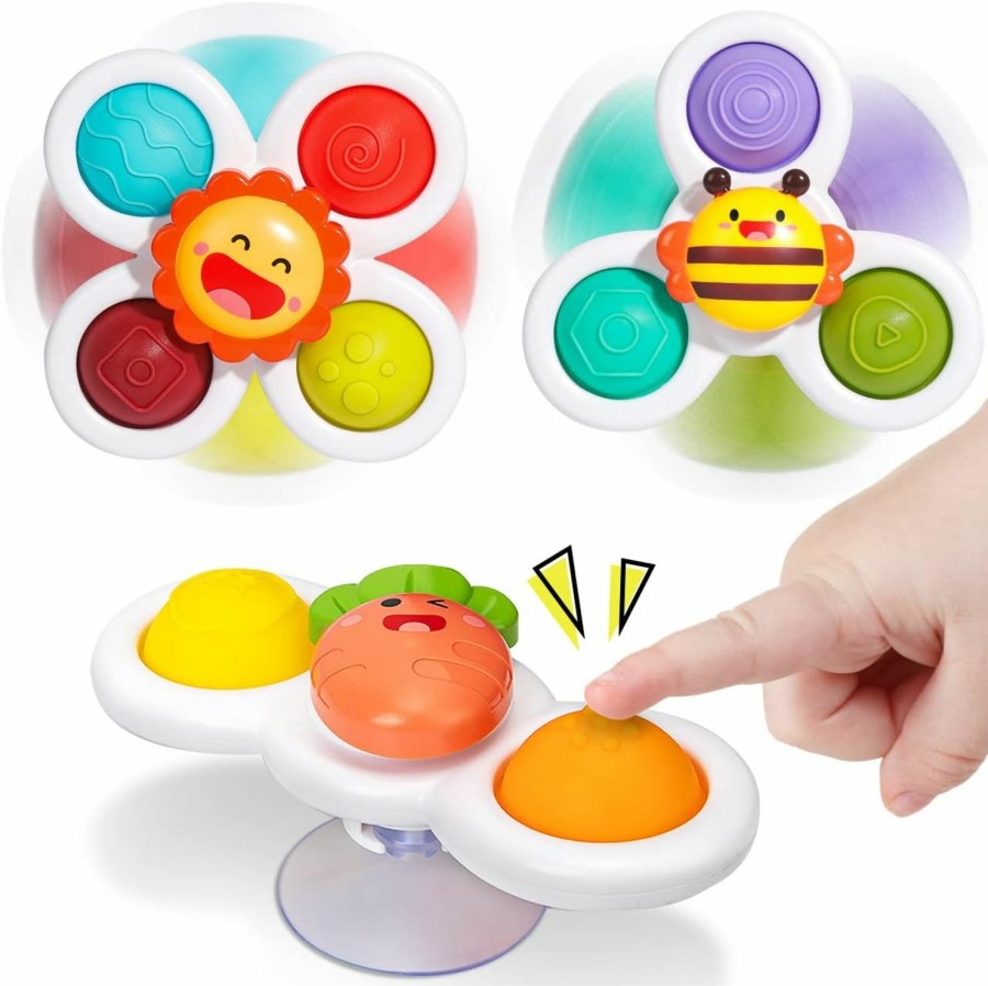 Baby & Toddler NARRIO | Suction Cup Spinner Toys For 1 Year Old Boy, Spinning Top Baby Toys 12-18 Months, First Christmas Birthday Baby Gifts For 1 Year Old Girl, Travel Sensory Toys For Toddlers 1-3