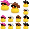 Baby & Toddler HAVAGDTM | 12 Pcs Cowboy Duck With Hat And Sunglasses Mini Duckies Toys For Birthday Swimming Party Gift Favor