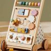 Baby & Toddler Tiny Land | Tiny Land Wooden Baby Walker, Baby Push Walker, Montessori Walker Toy, Adjustable Speed Baby Walker For Boys And Girls, Baby Activity Center, Push Toys For Kids Development