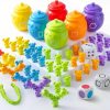 Baby & Toddler JOYIN | Joyin Rainbow Counting Bears With Matching Sorting Cups - 83 Pcs Set Learning Toys For Kids Age 3+, Number Sorting, Color Recognition, Tweezers, Dice, Instruction Book, Educational Gift