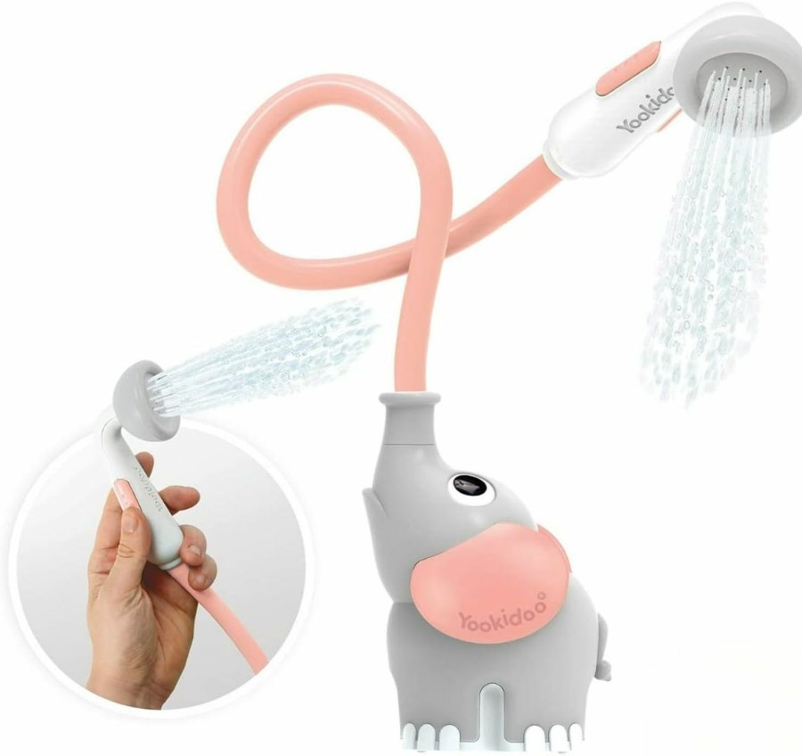 Baby & Toddler Yookidoo | Yookidoo Baby Bath Shower Head - Elephant Water Pump With Trunk Spout Rinser - Control Water Flow From 2 Elephant Trunk Knobs For Maximum Fun In Tub Or Sink For Newborn Babies