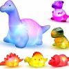 Baby & Toddler MAPIXO | 6 Packs Light-Up Floating Dinosaur Bath Toys Set, For Baby Toddler Nephew In Birthday Christmas Easter , Great Water Bathtub Shower Pool Bath Toy For Children Preschool