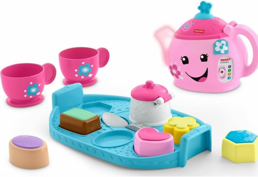 Baby & Toddler Fisher-Price | Fisher-Price Laugh & Learn Toddler Learning Toy Sweet Manners Tea Set With Smart Stages For Pretend Play Ages 18+ Months