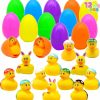 Baby & Toddler JOYIN | Joyin 12 Pcs Filled Easter Eggs With Rubber Duck And Rabbit Duckies, Bright Colorful Prefilled Easter Eggs For Kids Fun Bath Toys, Basket Stuffers And Party Favors