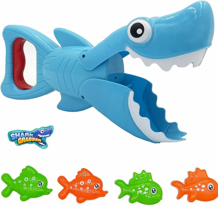 Baby & Toddler BALOBOO | 2023 Upgraded Shark Bath Toys Baby Pool Bathtub Toys Shark Grabber With Teeth Biting Action Include 4 Toy Fish Shark Swim Toys Bath Toys No Mold For Kids Boys Girls Toddlers Ages 3 4 5 6 7 8