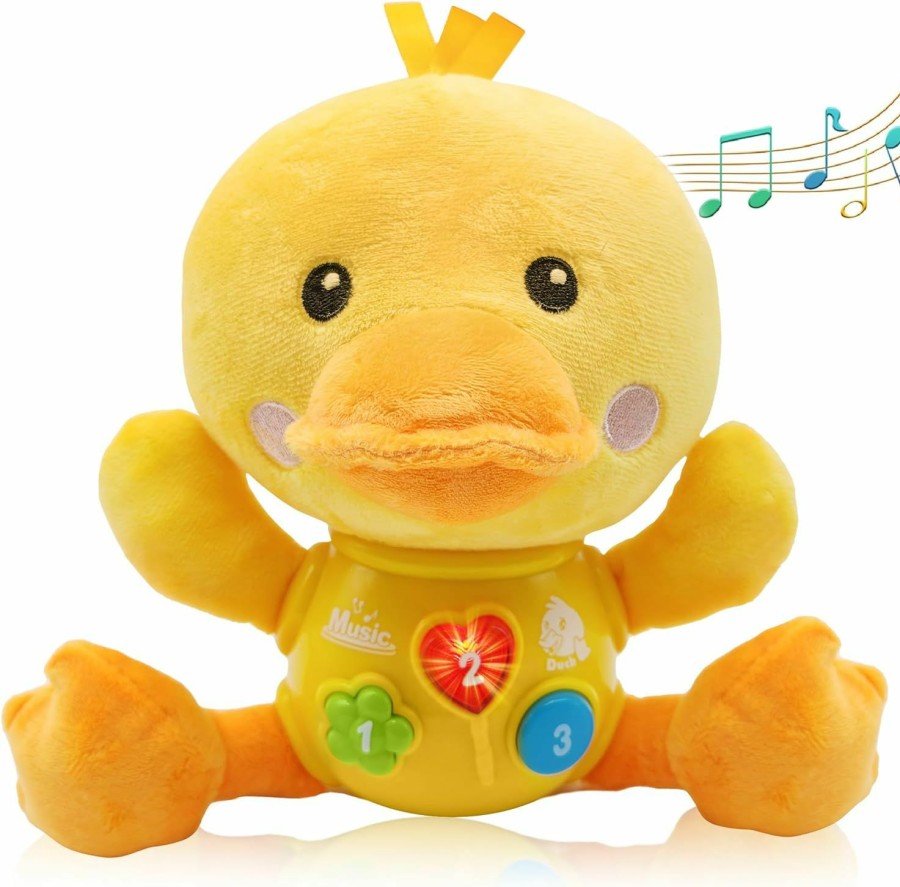 Baby & Toddler HAPTIME | Haptime Baby Duck Musical Toys, Newborn Boy Soft Plush Stuffed Animal, Infant Light Music Tumny Time Toy, 1St Birthday Easter Basket Stuffers Baby Boy Girls Gifts For 0 1 2 3 6 9 12 18 Month Toddler