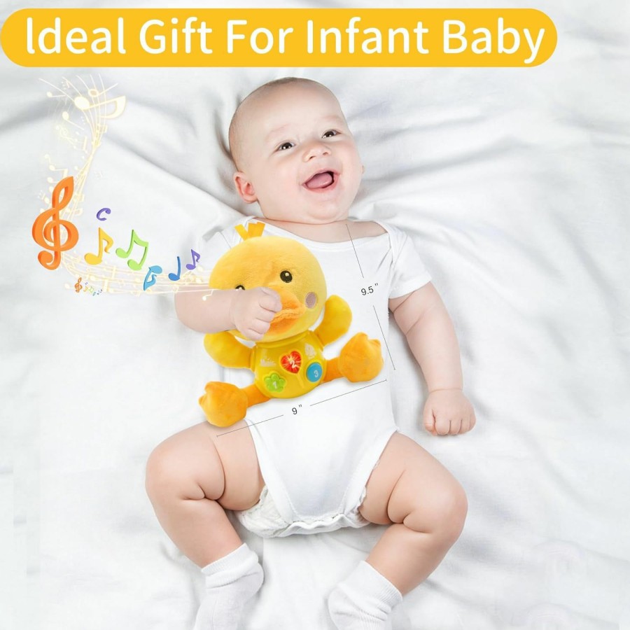 Baby & Toddler HAPTIME | Haptime Baby Duck Musical Toys, Newborn Boy Soft Plush Stuffed Animal, Infant Light Music Tumny Time Toy, 1St Birthday Easter Basket Stuffers Baby Boy Girls Gifts For 0 1 2 3 6 9 12 18 Month Toddler