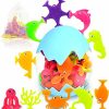 Baby & Toddler Texviko | Suction Bath Toys For Kids, 18 Pcs Silicone Ocean Animal Suction Cup Toys With Eggshell & Bag, No Hole Mold Free Bath Toy, Sensory Window Building Toys For Toddlers Boys Girls 3 4 5 6 Year Old