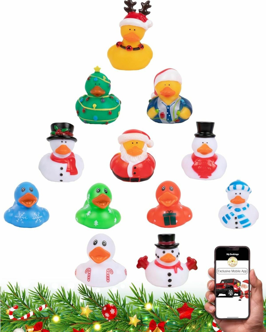 Baby & Toddler Happy Duckers | Jeep Ducks For Ducking - Assorted Ducks For Jeeps - 25 Pc 2\" Rubber Ducks Jeep Ducking - Plus Official Duck Duck Jeep Mobile App - Cute Little Rubber Ducks From Happy Duckers