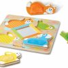 Baby & Toddler Melissa & Doug | Melissa & Doug First Play Wooden Touch And Feel Puzzle Peek-A-Boo Pets With Mirror