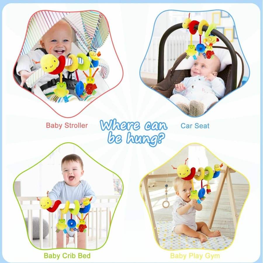 Baby & Toddler FPVERA | Fpvera Carseat Toys For Infants 0-6 Months Spiral Stroller Newborn Toys, Plush Hanging Baby Rattle Sensory Toys For Crib Mobile Bassinet For 0 3 6 9 12 Boys Girls Ideal Gifts