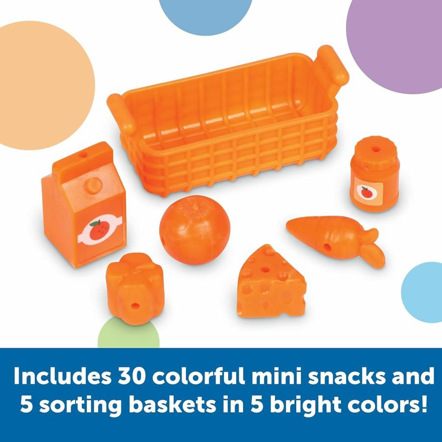 Baby & Toddler Learning Resources | Learning Resources Sorting Snacks Mini Fridge ,51 Pieces, Ages 3+, Toddler Toys, Educational Toys, Snack Toys,Plastic Food Toys,Kids Kitchen Accessories