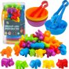 Baby & Toddler RAEQKS | Counting Animals Matching Games Color Sorting Stacking Toys With Bowls Preschool Learning Activities Educational Sensory Montessori Stem Toy Daycare Sets Gift For Toddlers Kids Boys Girls Aged 3+