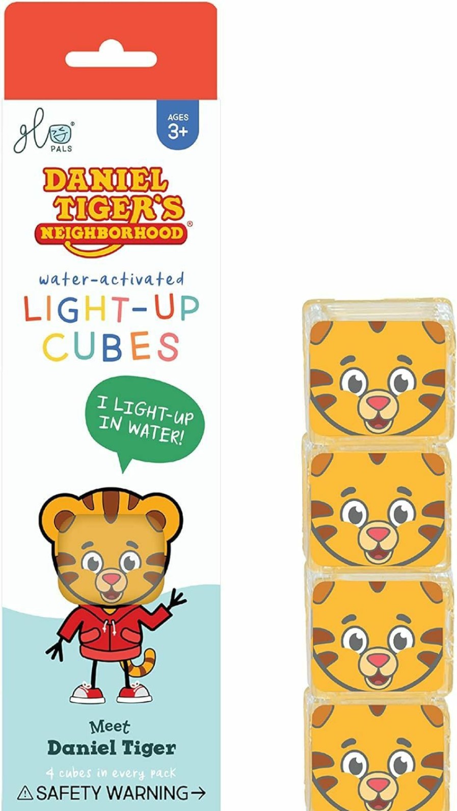 Baby & Toddler Glo Pals | Glo Pals X Daniel Tiger'S Neighborhood Water-Activated Light-Up Cubes For Sensory Play