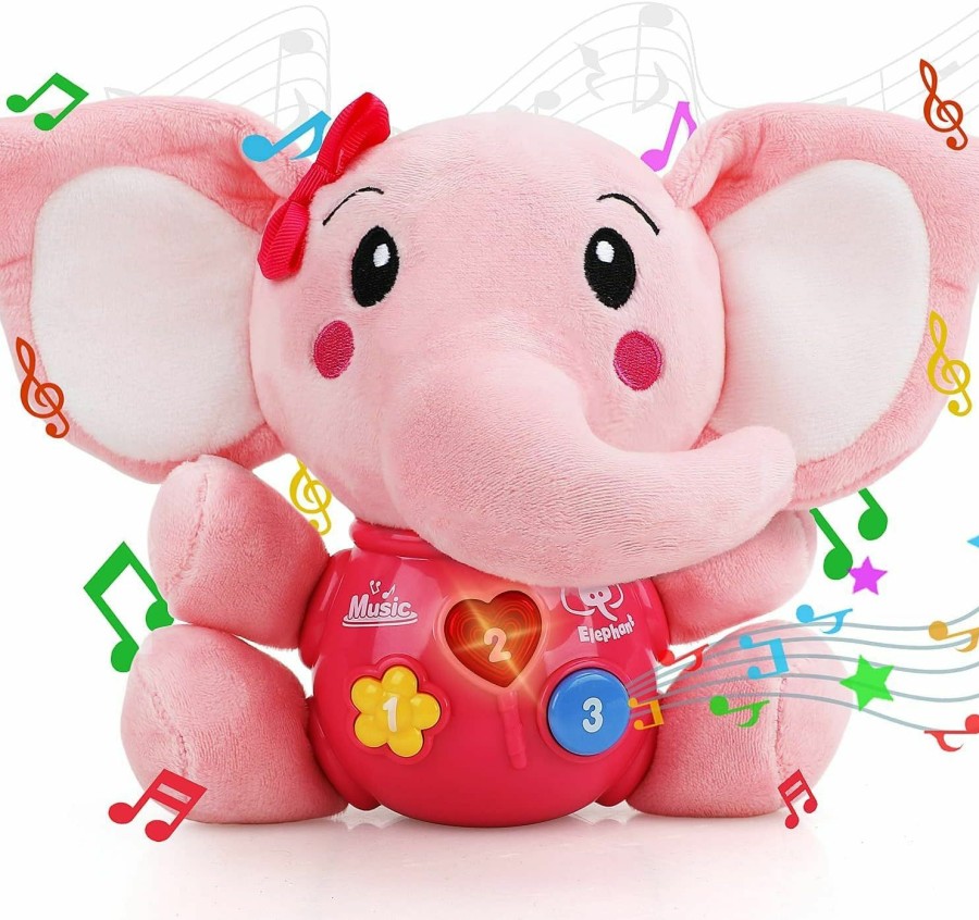 Baby & Toddler STEAM Life | Steam Life Baby Girl Toys 0-6 Months Baby Boy Infant Girls Gifts Musical Toys For Newborn Girl Toys 0-3 Month Plush Elephant Toy Infant Toys 6-12 Months Newborn Baby Easter Gifts For Girls