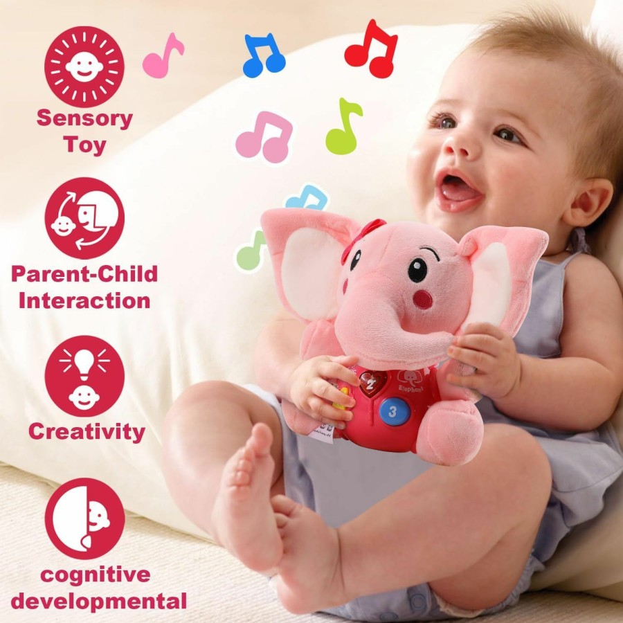 Baby & Toddler STEAM Life | Steam Life Baby Girl Toys 0-6 Months Baby Boy Infant Girls Gifts Musical Toys For Newborn Girl Toys 0-3 Month Plush Elephant Toy Infant Toys 6-12 Months Newborn Baby Easter Gifts For Girls