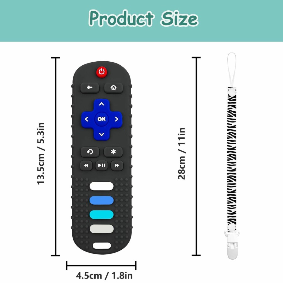 Baby & Toddler MACLUD | 3 Pack Baby Teether Toys - Tv Remote Control Shape Silicone Toddler Teething Toys For Babies 6-12 Months (Pink&Khaki&Purple)